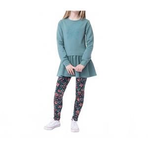 NEW NORUK COLLECTION girl's embossed rose tunic 2pc set in jade forest